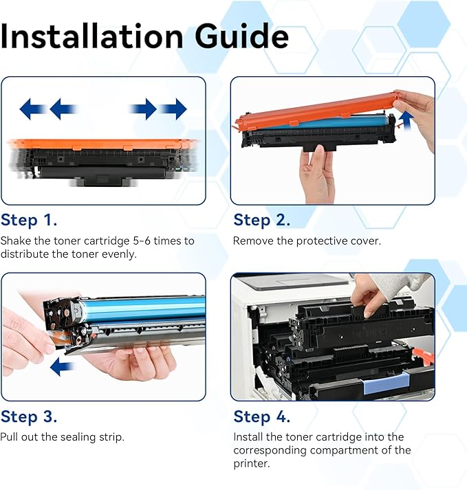 LEMERO 210A Compatible Toner Cartridges Replacement for HP 210A 210X Toner Cartridges Set for HP Color Pro 4201dn 4201dw MFP 4301dw 4301fdn 4301fdw Printer 4 Pack (with Chip for HP210A)