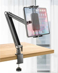 Adjustable Portable Monitor Stand 15.6" - 360° Rotating Base Tall Tablet Desk Arm Holder Stand for iPad Air/Pro/Mini Swivel Flexible Bed Clamp Mount Soporte para Tablet/Monitor Portatil/Ereader