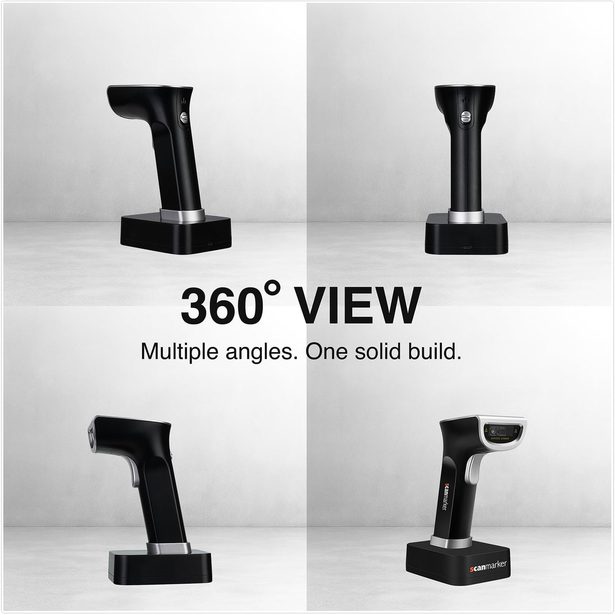 Scanmarker 1D/2D Barcode Scanner Wireless – Boost Speed & Accuracy with Bluetooth Barcode Scanner & 2.4G Modes – Handheld QR & Wireless Barcode Scanner with Charging Stand for Laptop, iOS & Android