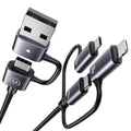 YOUSAMS 240W Multi Charging Cable, 4ft 6-in-1 USB C Cable Fast Charging Cords with USB-C/A Ports to IP/Type C/Micro Connectors for Pad/Cell Phones/Tablets/Laptop