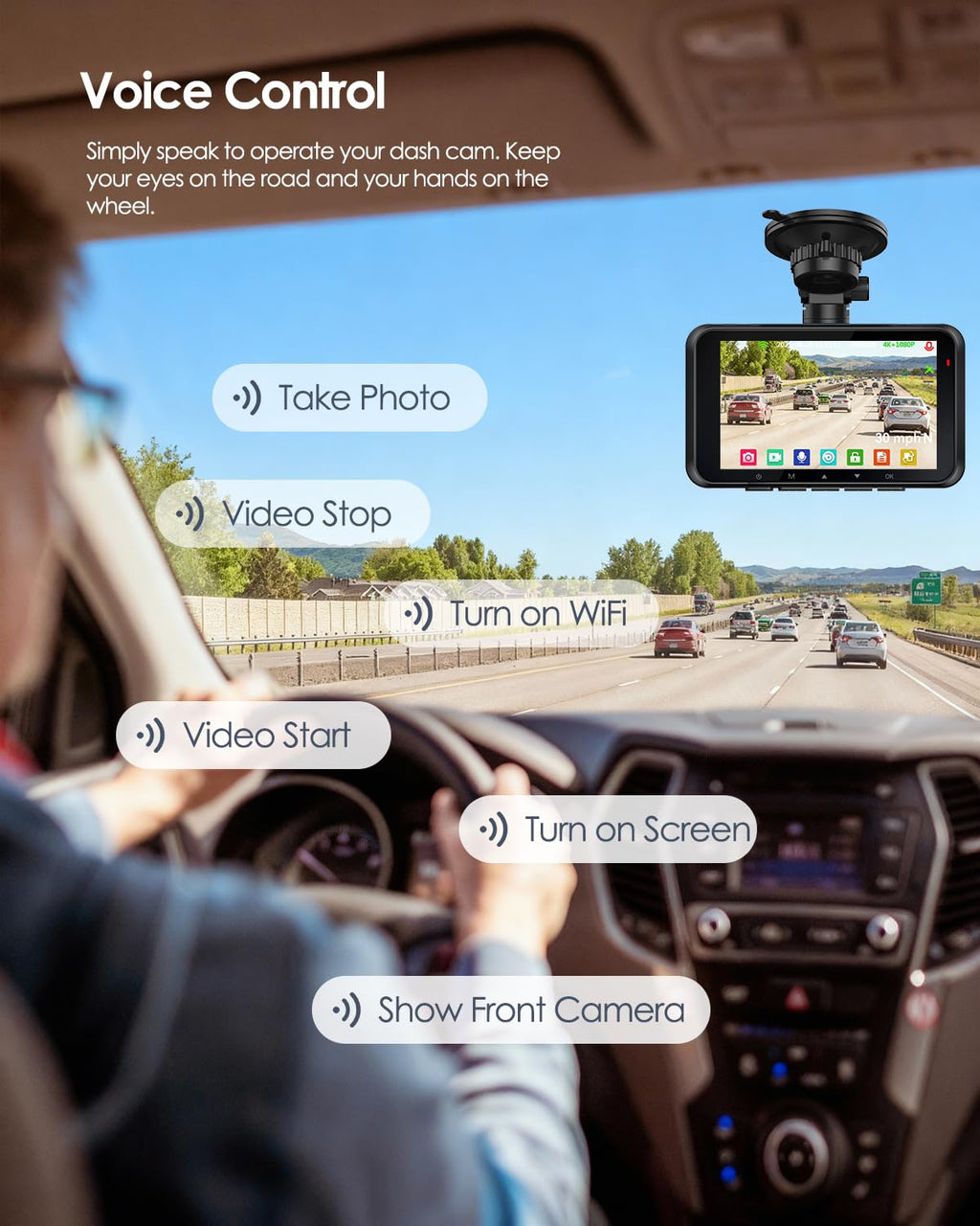 HUPEJOS 4K Dash Cam Front and Rear,STARVIS 2 HDR Dash Camera for Car