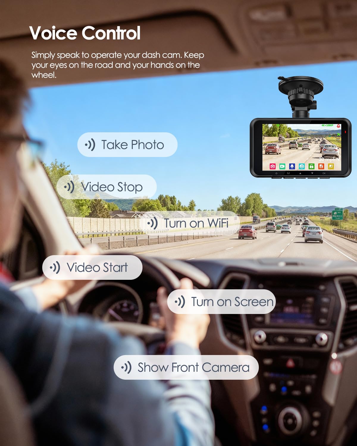 HUPEJOS 4K Dash Cam Front and Rear,STARVIS 2 HDR Dash Camera for Car