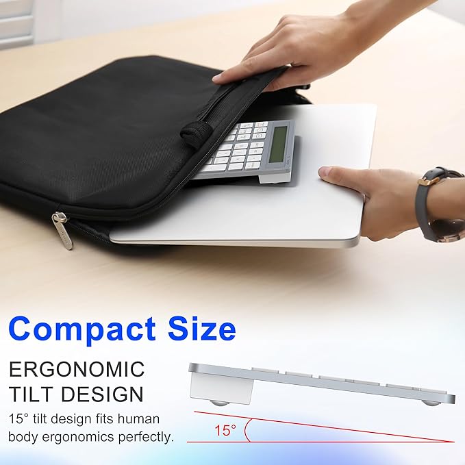 2-in-1 Wireless Number Pad & Calculator, Bluetooth 5.0 Numeric Keypad with USB-C Charging, 34-Key Portable Number Pad for Laptop, MacBook, PC, Windows, iOS & Android Devices