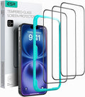 ESR 3 Pack for iPhone 16 / iPhone 15 Screen Protector, [9H Hardness] [Military Grade Shatterproof] Full Coverage Tempered Glass Film with Easy Installation Tool, HD Clear, Scratch Resistant