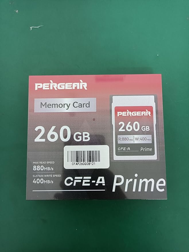 PERGEAR Professional 260GB CFexpress Type A Memory Card, Up to 880MB/s Read Speed & 900MB/s Write Speed for 4K 120P,8K 30P Recording Video/Photo, Compatible for Sony Alpha Sony FX Cameras
