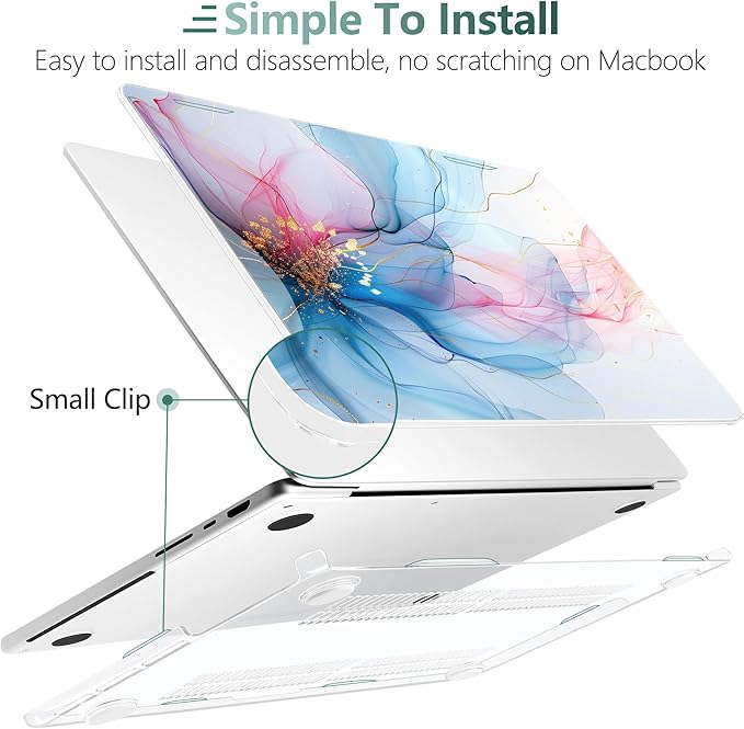 DONGKE for M4 MacBook Pro 16 Inch Case 2024 2023 2021 A3403 A3186 M3 A2991 M2 A2780 M1 A2485 Pro/Max Chip, Plastic Hard Shell Case & Keyboard Cover for Mac Pro 16 with Touch ID, Soft Flowing Colors