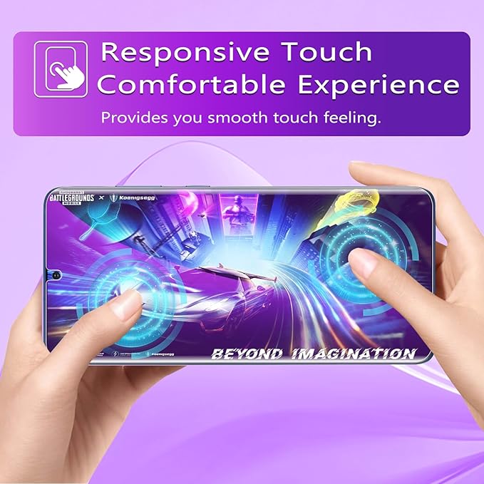 [2+2 Pack] Lesakit Anti-Blue Light Privacy Screen Protector for Samsung Galaxy S20 Ultra 6.9 inch with 2 Pack Camera Lens Protector, [Support Fingerprint ID] Anti Spy TPU Flexible Screen Protector-
