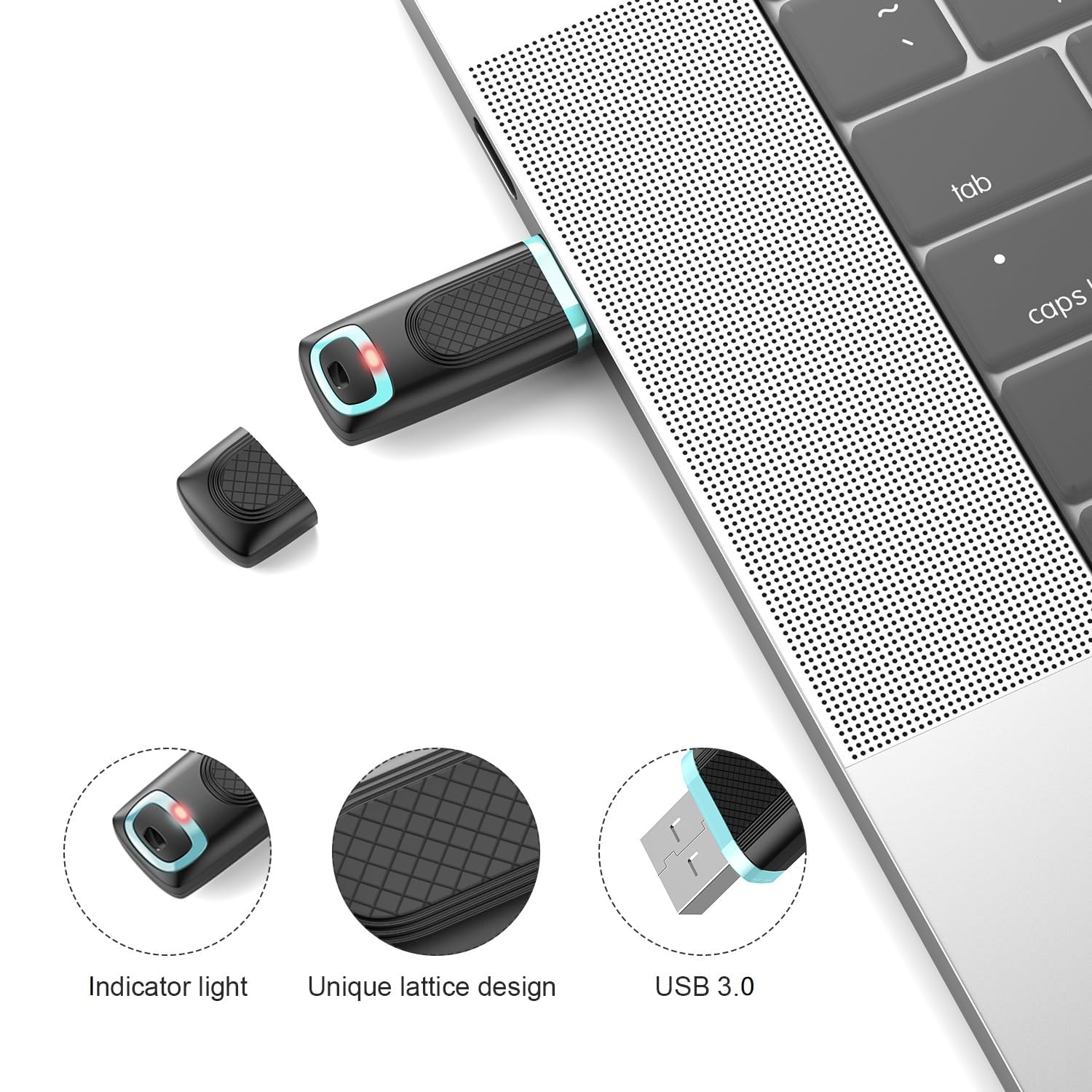 TOPESEL 128GB Flash Drive 3 Pack, USB 3.0 Thumb Drives High Speed Memory Stick Jump Drive Zip Drive for Data Storage and Backup (Three Mixed Colors: Red Blue Cyan)