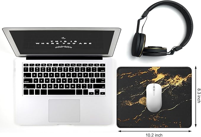 JIKIOU 3 Pack Mouse Pad with Stitched Edge, Comfortable Mouse Pads with Non-Slip Rubber Base, Washable Mousepads Bulk with Lycra Cloth, Mouse Pads for Computers Laptop Mouse 10.2x8.3in Yellow Gilding