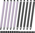10 PCS Stylus,Stylus Pen for Touchscreen,Stylus 2-in-1 High Sensitivity & Precision Suitable for All Touch Screens of iPhone/ipad/Android Tablets(10 Stylus Pen Purple/Black + 20 Tips)