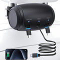 MAGJIEYX for Retractable Car Charging Station Box, 3 in 1 Headrest Fast Power Charging Dock Cord USB Type C Fits iPhone 17/16/15/14/iPad/Android/Samsung|Uber Lyft Backseat Passengers Share Rid
