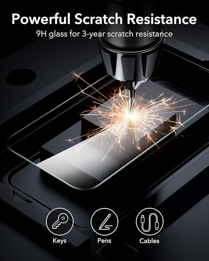 ESR 3 Pack for iPhone 16 Pro Max Screen Protector, [9H Hardness] [Military Grade Shatterproof] Tempered Glass Film with Easy Installation Tool, HD Clear, Scratch Resistant