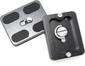 Maxmoral 2PCS 38x50mm Black Universal Metal Quick Release Plate with 1/4 Inch Screws Aluminium Adapter Compatible with Camera Tripod Ball Joint Standard