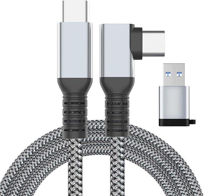 Link Cable 16FT VR Cable Compatible with Meta Oculus Quest 2/Quest 3S/Quest 3/Pro Pico, Nylon Braided Accessories and Gaming PC Steam VR, USB 3.0 Data Transfer Type C Cable, for VR Headset