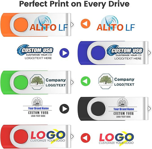 ABLAZE Customized 1GB Flash Drive 100 Pack, Personalized USB 2.0 Pendrive