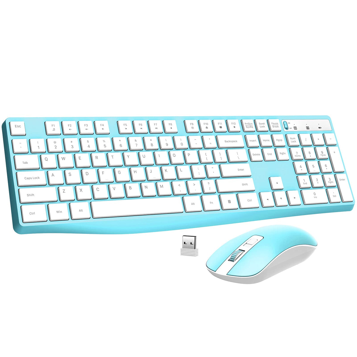 Wireless Keyboard and Mouse Combo, Lovaky 2.4G Full-Sized Ergonomic Keyboard Mouse, 3 DPI Adjustable Cordless USB Keyboard and Mouse, Quiet Click for Computer/Laptop/Windows/Mac (1 Pack, Rose)