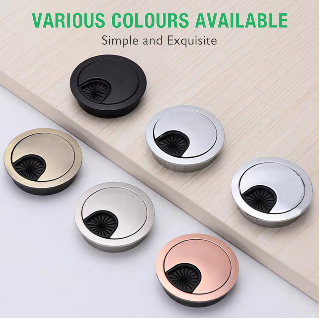 EASYEAH 2 Pcs Desk Grommet 2-3/8" / 60 mm, Zinc Alloy Desk Cord Hole Cover