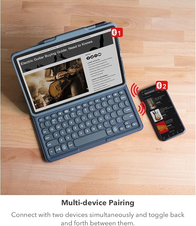 ZAGG Pro Keys Detachable Case & Wireless Keyboard for Apple iPad 10.2" (Gen 9, 8, 7) - Bluetooth Pairing, Backlit Laptop-Style Keys, Apple Pencil Holder, 6.6ft Drop Protection, Black