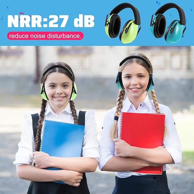 Amylove 12 Pcs Kids Ear Protection Noise Cancelling Headphones Ear Muffs Bulk 27db Adult Noise Reduction Hearing Earmuff(Universal Fit (kids & Adults),Classic Style,Macaron Color)