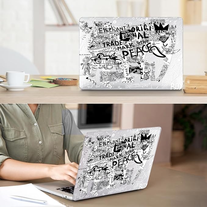 for 2025 2024 2023 2022 MacBook Air 13 inch Case M4 A3240 M3 A3113 M2 A2681 with Touch ID& 13.6" Liquid Retina Display, Plastic Hard Shell&Keyboard Cover&Screen Film&Webcam Cover, Elephant
