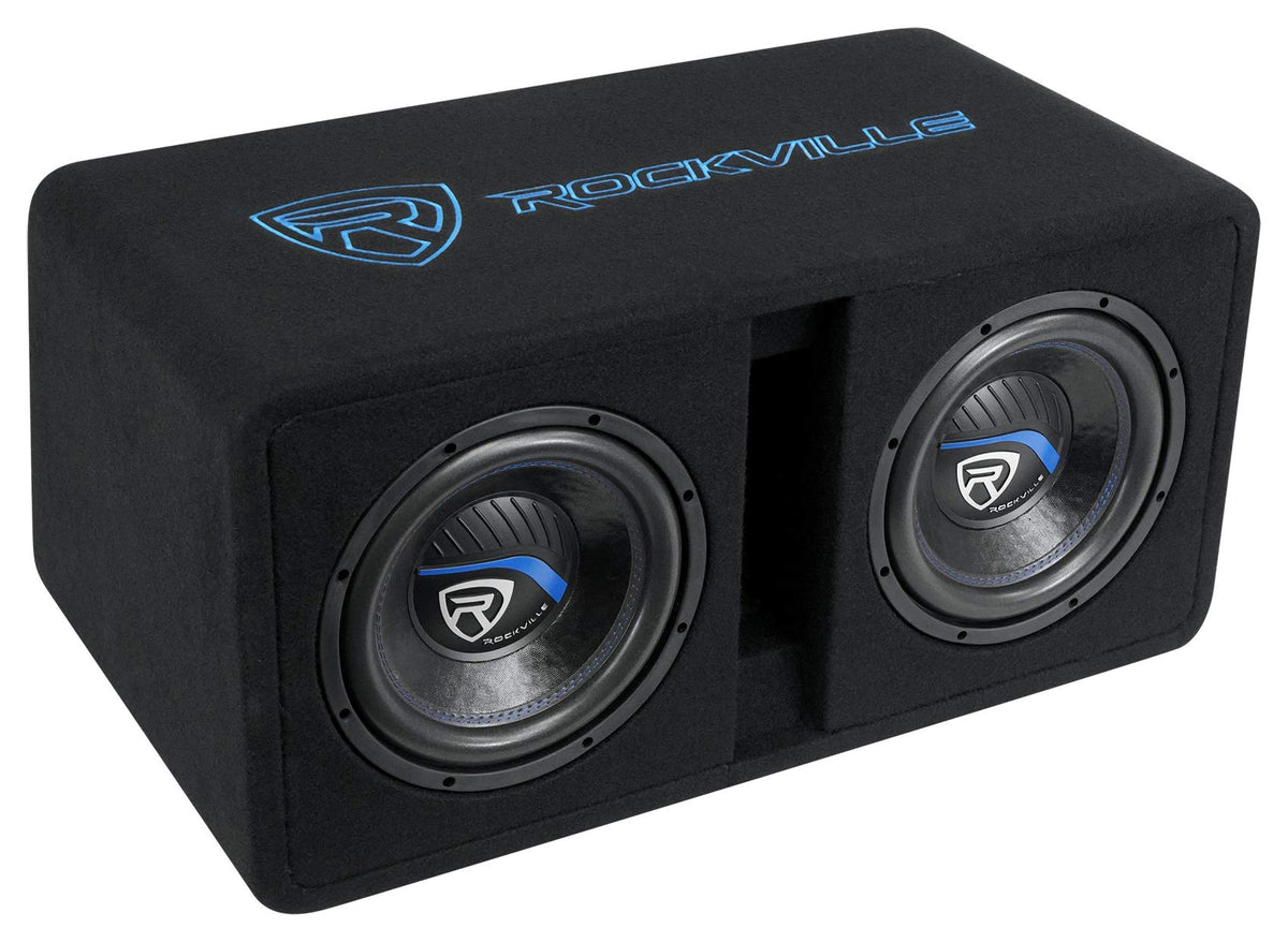 Rockville DV10K52 Dual 10" K5 Car Subwoofers Vented Enclosure Box 2 Ohm