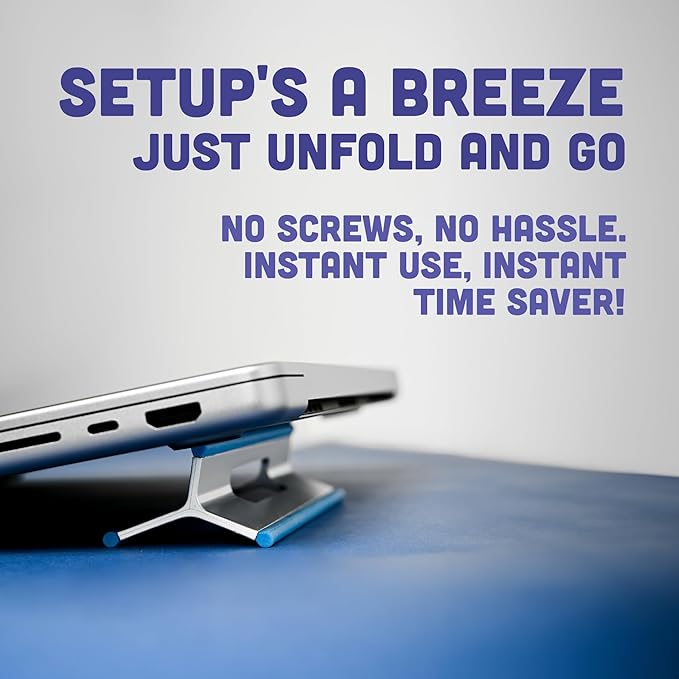 Steepy Portable Laptop Stand for Desk 3 Heights Computer Stand for Laptop Riser – Ergonomic Soporte para Laptop Base – Computer Holder & Elevated Lifter for Travel, Home Office, Projector Riser or DJ