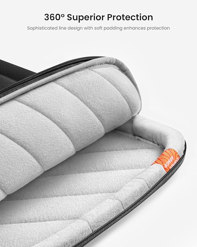 tomtoc 360 Protective Laptop Carrying Case for 2024 New 16-inch MacBook Pro M4/M3/M2/M1 Pro/Max 2024-2019, Water-Resistant Laptop Bag Sleeve with Accessory Pocket for The New Razer Blade 15