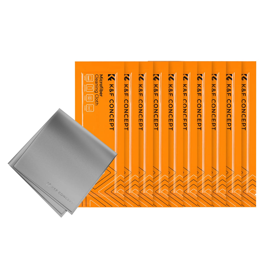 K&F CONCEPT Microfiber Cleaning Cloths Grey X10,High-Efficiency Cleaning