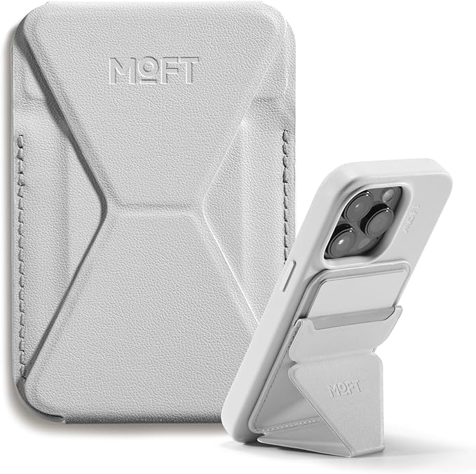 MOFT Magnetic Wallet Stand Compatible with iPhone 16/15/14/13/12 Series, Angle Adjustment & Magsafe Compatible MOVAS Phone Stand, Misty Cove