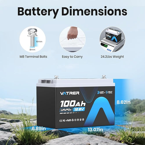 12V 100AH Self-Heating LiFePO4 Lithium Battery
