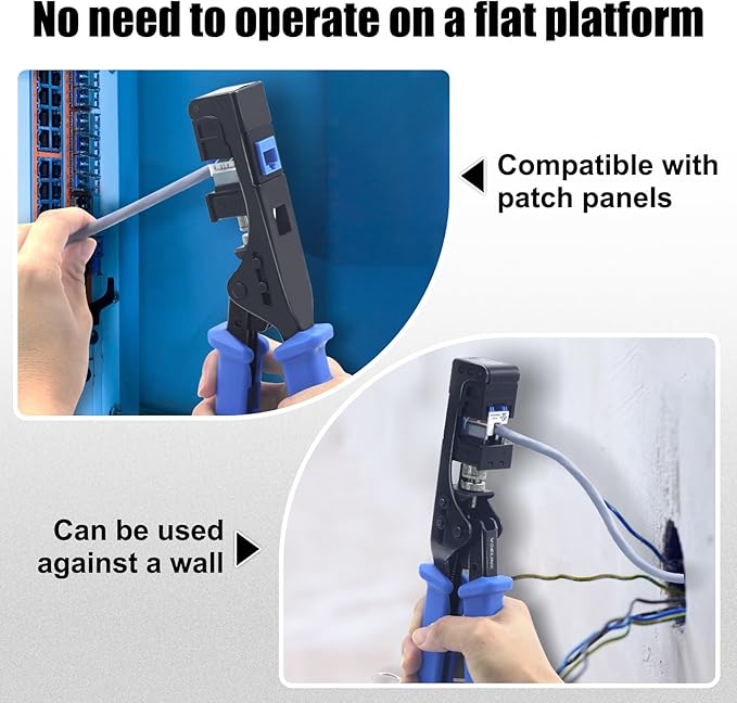 VCELINK Speed Termination Keystone Tool for VCE 90-Degree Keystone Jacks Punch Down Network Tool Kit with 20-Pack CAT6 Keystone Jacks UL-Listed White, 25-Pack RJ45 Connectors and One Mini Wire Strippe