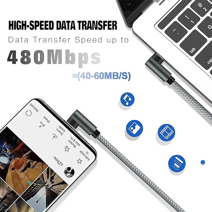 USB C to Lightning Cable 10FT MFi Certified 90 Degree iPhone Fast Charger Nylon Braided Extra Long Charging Cord Compatible with iPhone 14/13/13 Pro Max/13 Mini/12/11/XS/XR/8/iPad 8th