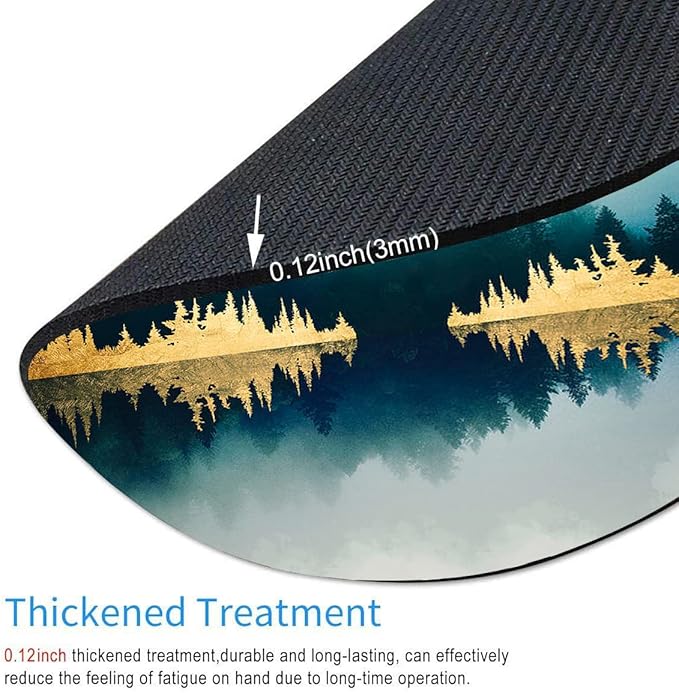 Mouse Pad, Round Personalized Computer Mouse Pads with Abstract Mountain Design, Washable Mouse Mat with Lycra Cloth, Gaming Office Home Non-Slip Rubber Base Mousepad