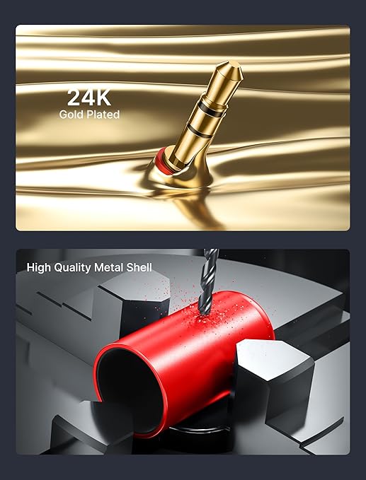 JSAUX Headphone Splitter 3.5mm, Audio Splitter 2 Female to 1 Male, Dual Headphone Adapter Compatible with PS4, PS5, Xbox, Nintendo Switch, PC Gaming Headsets, Phone, Tablet, Laptop and More-Red