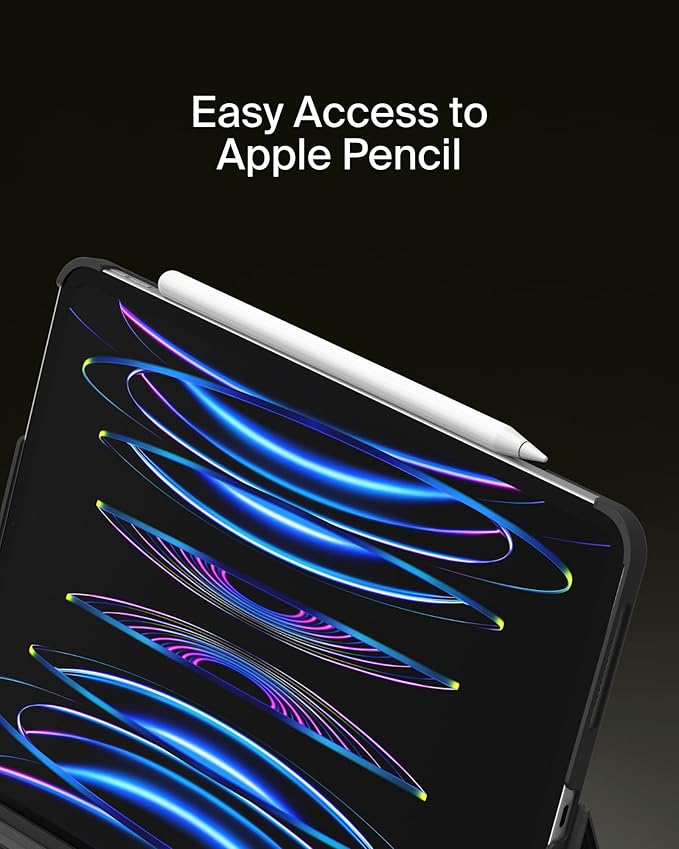 Belkin Pro Keyboard Case w/Magnetic Stand, Backlit Bluetooth Keyboard, Multi-Gesture Controls, Magnetic Apple Pencil Storage Compatibility, & Multimedia Keys for iPad Pro 12.9" & iPad Air 13" - Black