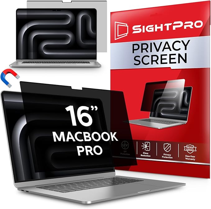 Magnetic Privacy Screen for MacBook Pro 16 Inch (2021-2024, M1, M2, M3, M4, Pro, Max) Removable Laptop Privacy Filter Shield and Protector