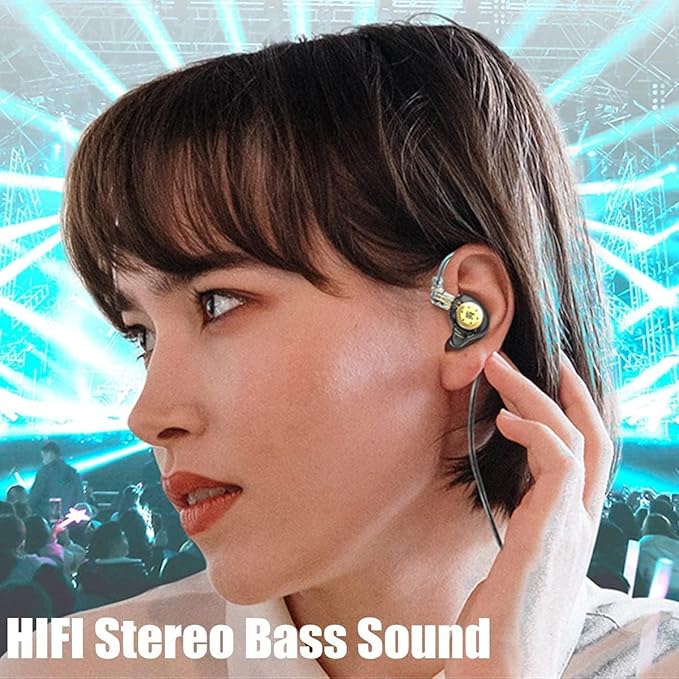 keephifi KZ EDX Pro in Ear Monitors Wired Headphones Dual DD in Ear Earphones HiFi Stereo Stage Earbuds Wired with Detachable for Musicians Audiophiles Music Enthusiasts (Black, No Mic)