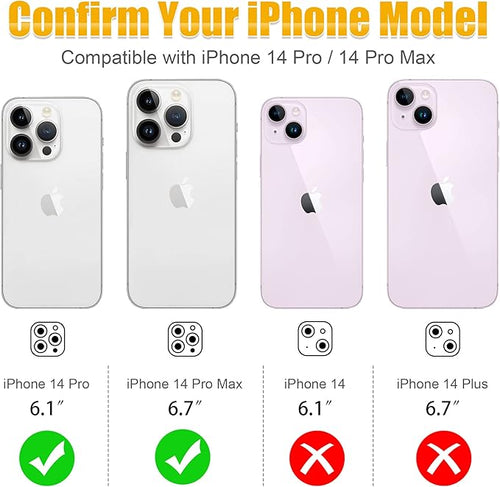 AGVEE 3+3 6 Pack for iPhone 14 Pro & Max Camera Lens Protector Cover