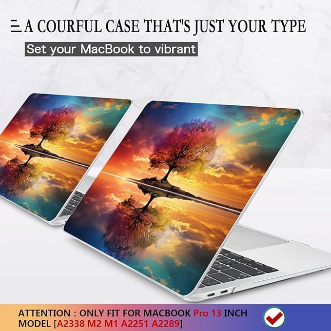 CISSOOK Compatible with MacBook Pro 13 inch Case 2025-2020 Release Model M2 M1 A2338 A2251 A2289, Protective Plastic Hard Shell Case Cover for MacBook Pro 13-inch with Touch Bar, Tree Landscape