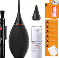 K&F CONCEPT 10-in-1 Camera Lens Cleaning Kit for DSLR Camera Lens Filter Cell Phones with Advanced Silicone Air Blower*1+Short Nozzle*1+Long Nozzle*1+Cleaning Cloth*6+Cleaning Pen*1+15ML Cleaner*1