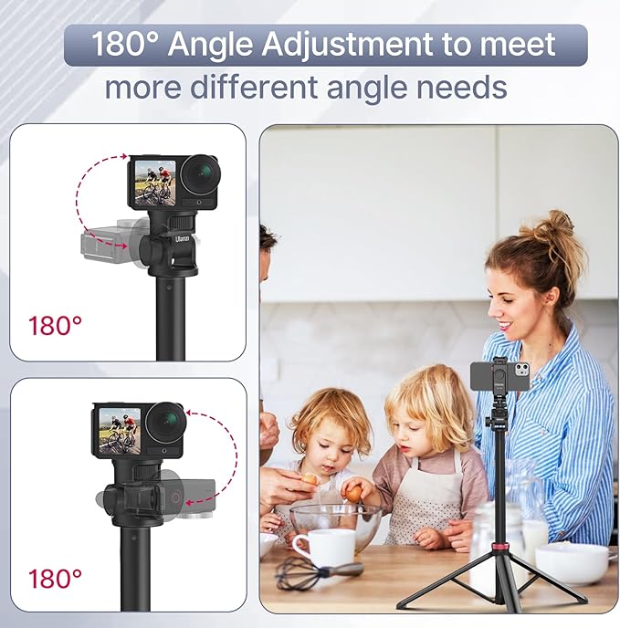 ULANZI MT-79 Extendable Tripod Aluminum, 81" Portable Adjustable Light Stand with 1/4" Screw, 360° Ball Head Camera Phone Tripod for Camera Video Light Smartphone, Lightweight for Travel