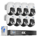Hiseeu 3K Outdoor Wired Security Camera System with 8CH 5MP DVR,8 x 5MP PTZ CCTV Cameras,360°Coverage,Smart Dual Light & Audio,Person/Vehicle Detection,3TB HDD,100ft Night Vision,24/7 Recording
