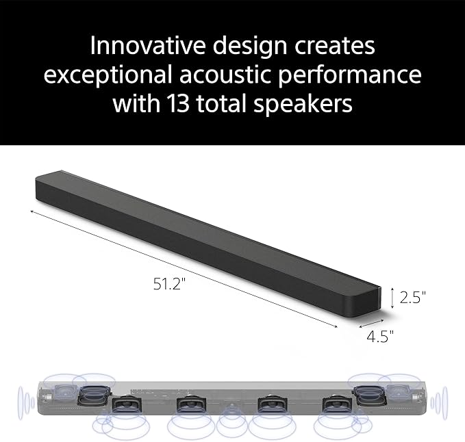 Sony BRAVIA Theater Bar 9 Sound Bar, SA-SW5 Wireless Subwoofer, and SA-RS5 Wireless Rear Speakers with Built-in Battery