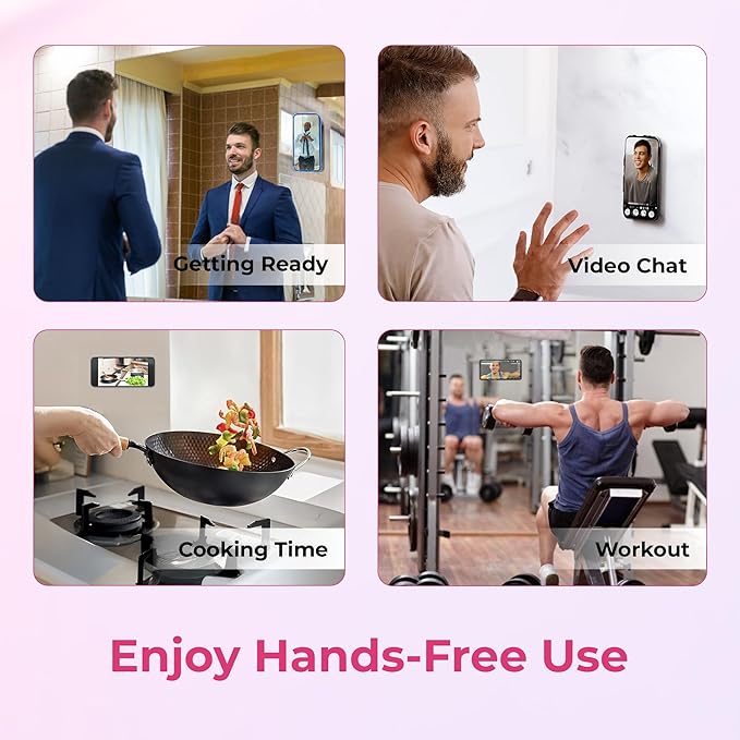 Sucky Upgraded Magnetic Suction Cell Phone Grip for MagSafe Case, Silicone Octo Cup Buddy Holder, Durable Magnet Phone Accessory for iPhone and Android (Pink)