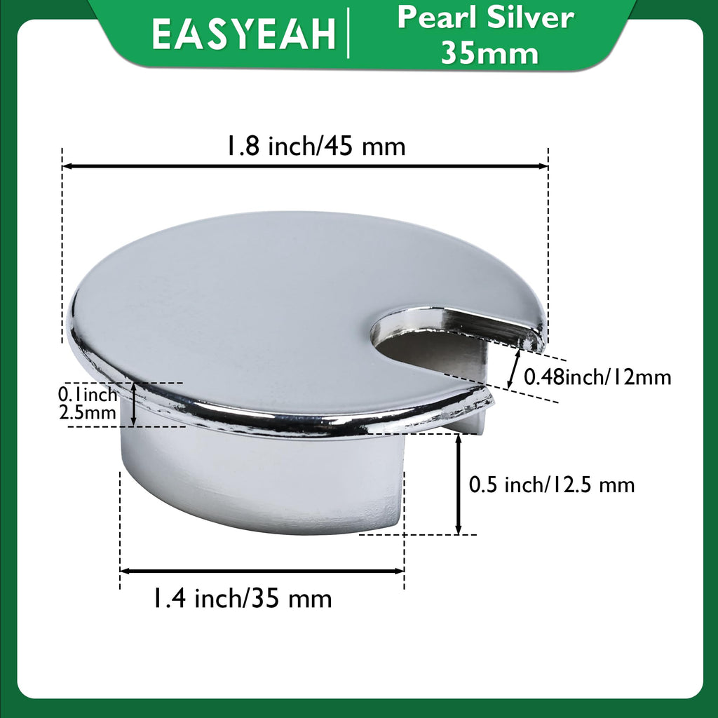 EASYEAH 2 Pcs Desk Grommet 1-3/8" / 35 mm, Zinc Alloy Desk Cord Hole Cover