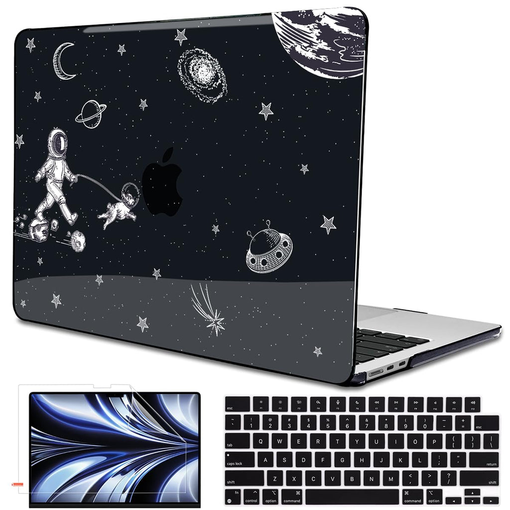 LCMOCICO for MacBook Air 13 Inch Case 2026 2025 2024 2023 2022 Release M5 A3449 M4 A3240 M3 A3113 M2 A2681, Scratch Resistant Plastic Hard Shell Case for MacBook Air 13.6 M5, Astronauts Space Dog