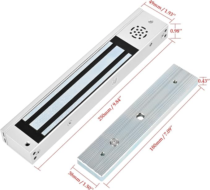 Smart Door Access Control System 600lbs Magnetic Lock Kit with Tuya App & Remote Control, Stainless Steel Exit Button, Power Supply and Built-in Alarm Beeper