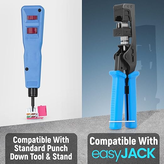 Everest 90° Angled RJ45 Cat6 Keystone Jacks 10-Pack in Pink - Slim Profile Female RJ45 Connectors - Cat 6 Keystone Jack - Compatible with 90° Angled Speed Termination Tool - easyJACK (B094WB91H3)