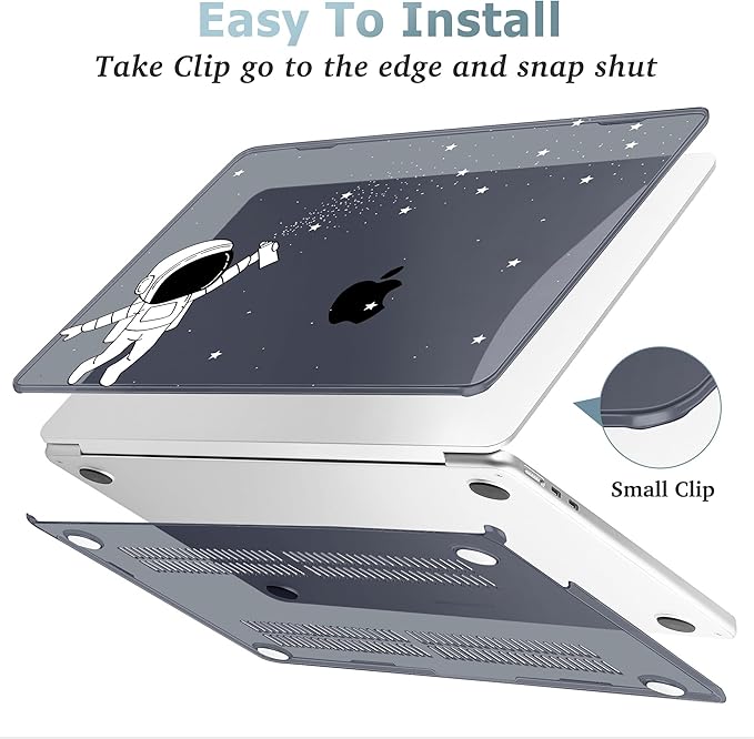 May Chen for MacBook Air 13.6 Inch Case 2025/2024/2023/2022 Release (Model A2681 A3113 A3240, M2 M3 M4 Chip) – Hard Shell Laptop Cover with Keyboard Cover & Screen Protector，Astronaut Space
