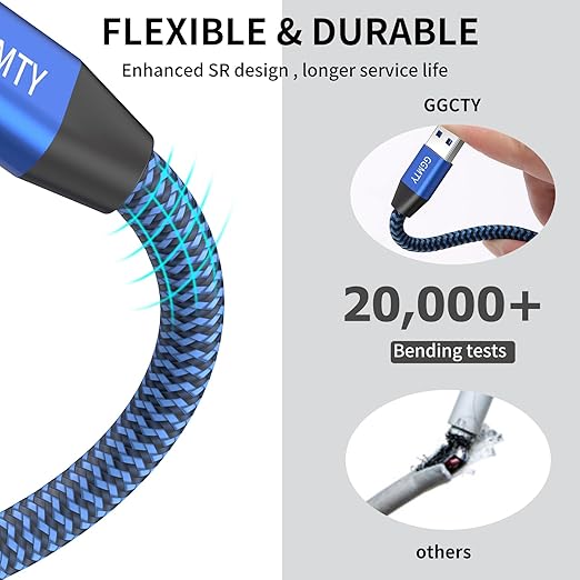 USB to USB Cable 1.5FT,Durable Braidedfor USB 3.0 Male to Male Type A to Type A Cable Data Transfer Compatible with Hard Drive, Laptop, DVD Player, TV, USB 3.0 Hub, Monitor, Camera